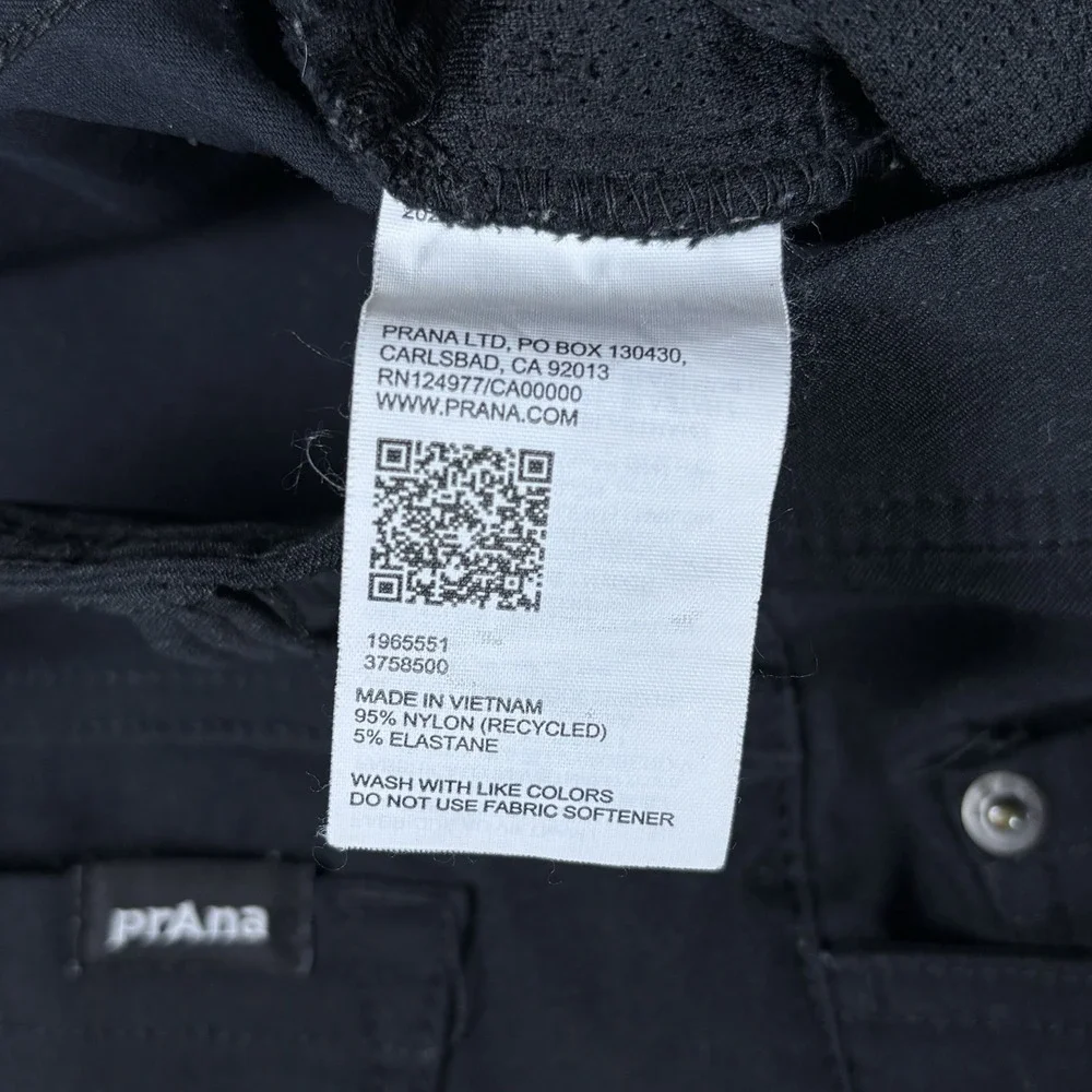 Prana Slim Fit Pants Mens 31x30 Black Stretch 5 Pocket Performance Hiking